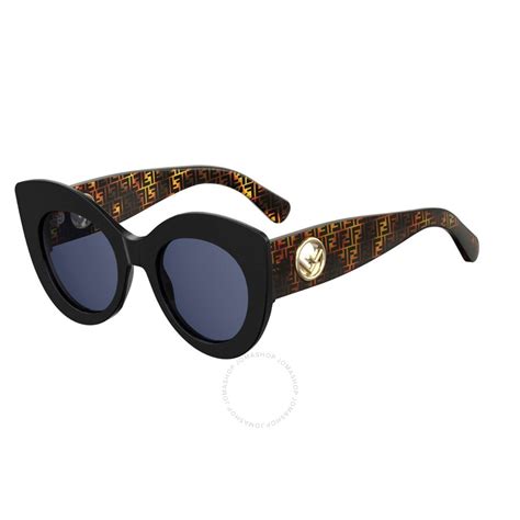 fendi 0306|Fendi Blue Cat Eye Ladies Sunglasses FF 0306/S 0WR7 50.